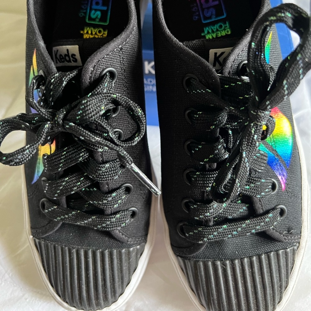 EUC Like New! Black Rainbow Keds! Worn once!